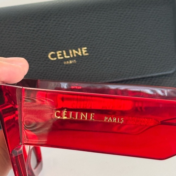 Like new Celine red 61mm exaggerated sunglasses with case - Picture 3 of 5